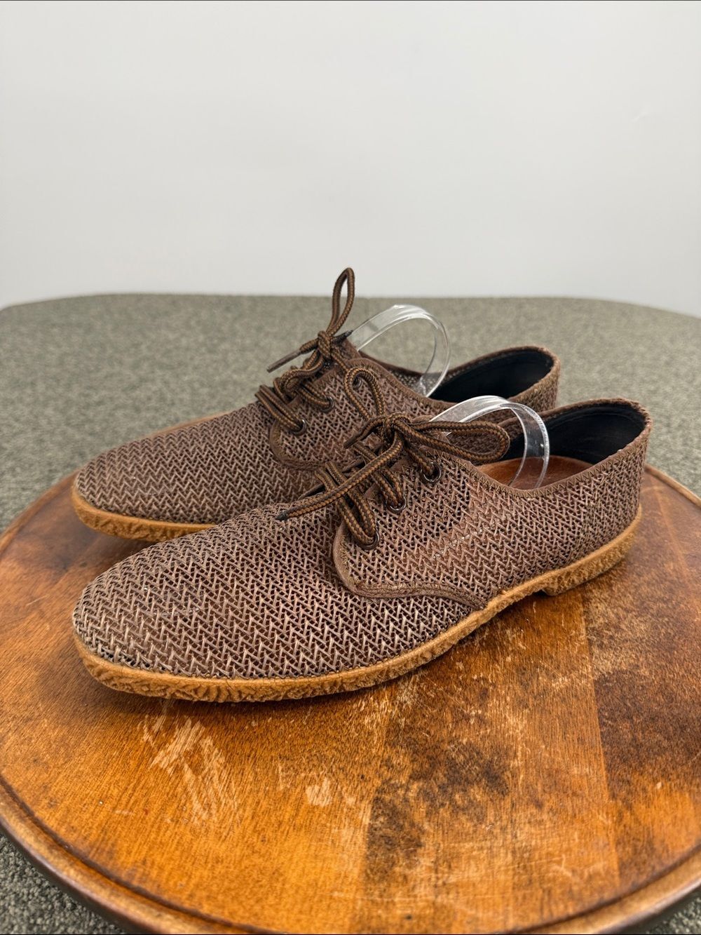 Tommy Bahama Shoes Mens 8.5 *est size Brown Knit Lace-Up Casual Beach Vintage